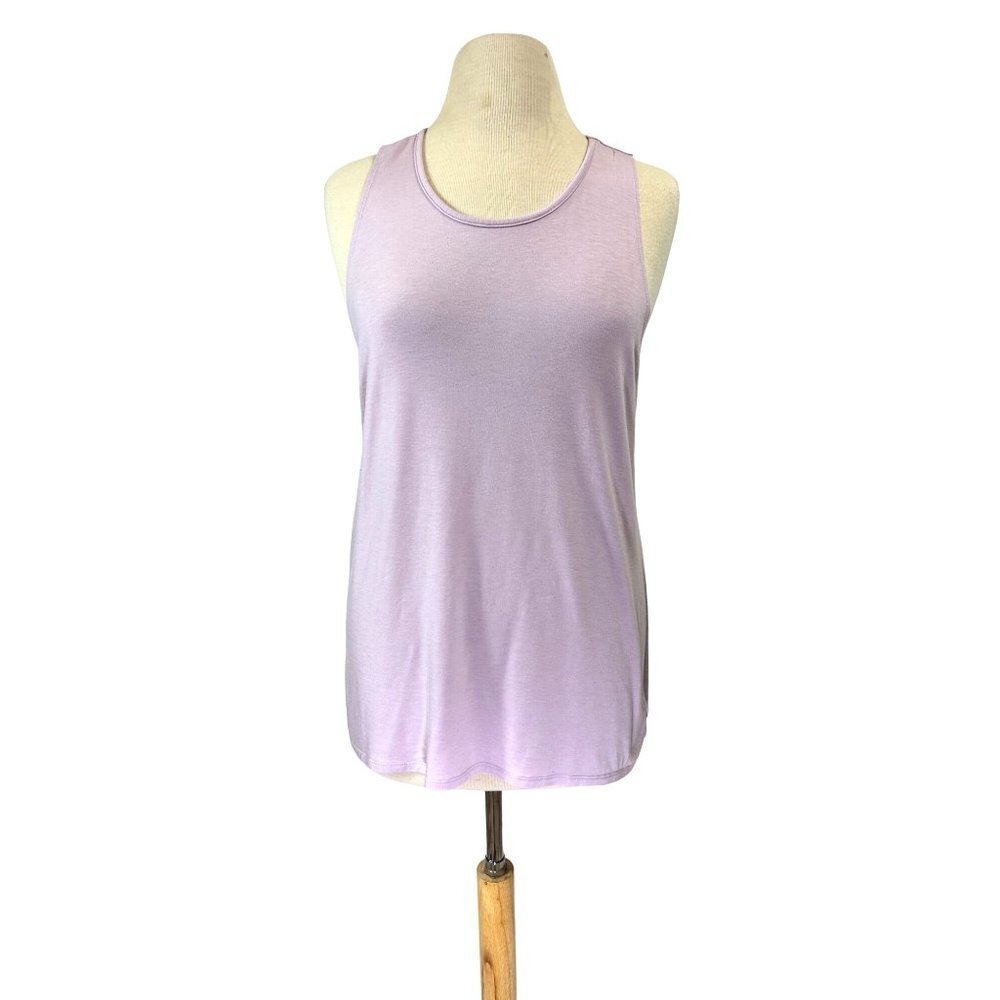 Athleta Womens Sleeveless Tank Top Medium Lilac Ultimate Draped Cross Back Yoga